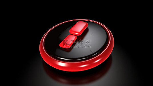 3d 插图红色删除按钮与鼠标手光标