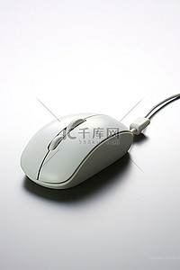 鼠标背景图片_带鼠标线的白色电脑鼠标