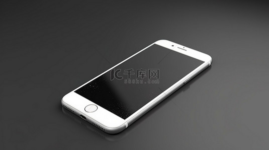 时尚的白色 iphone 独立站立在孤立的背景上，现代优雅的设计在 3D 渲染中