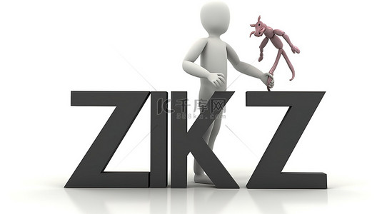 危害标志背景图片_白色背景 3D 渲染上的 zika 生物危害标志