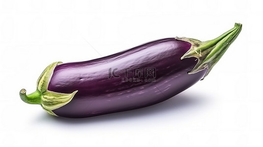 国产奇异果背景图片_奇异的紫色蔬菜，要么是茄子，要么是白色背景上分离的茄子，带有 3D 渲染和切口