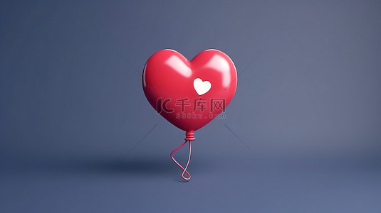 facebook表情符号背景图片_社交媒体上心形 Facebook 反应表情符号的 3D 渲染气球符号