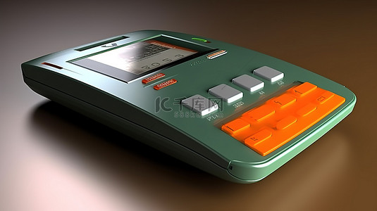 刷卡机背景图片_刷卡机的 3D 插图