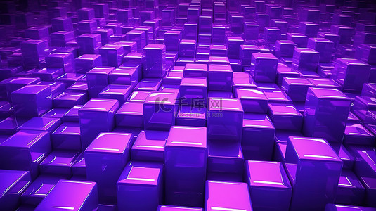 银河霓虹紫色方块高能抽象视觉