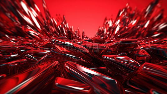 3d 渲染的红色玻璃抽象背景