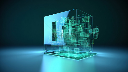 计算机用户背景图片_前端网站设计的 3D 渲染计算机屏幕