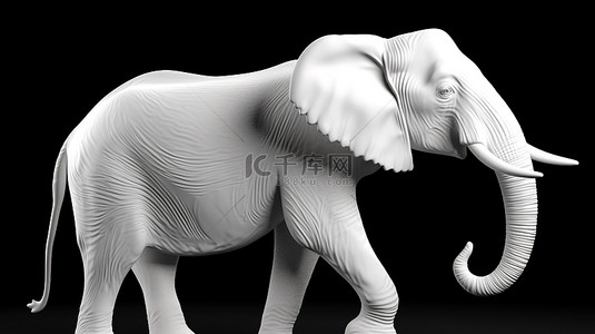 时尚的白色大象 3D 模型