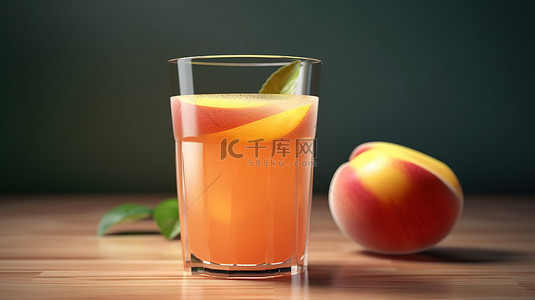 3d 渲染美味的桃汁