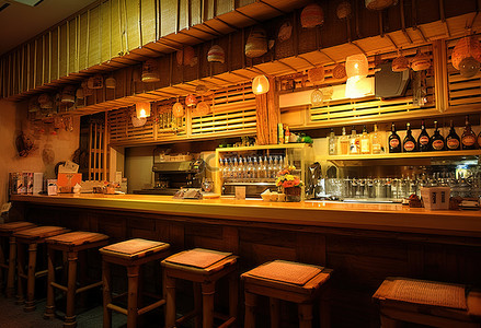 日本手背景图片_岩手县一家餐厅的酒吧区