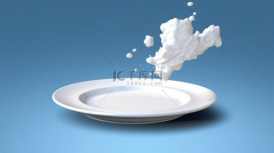 美食中的背景图片_3D 模拟中的空载瓷盘