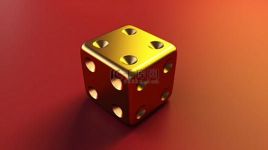 三重骰子图标 3d 渲染符号红金