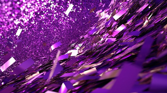 金色亮点背景图片_3D 渲染的紫色火花和闪闪发光的抽象背景上的亮点