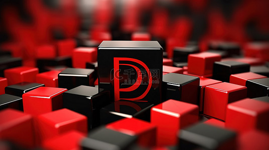 黑色价格标签背景图片_红色标志，带有百分比符号美元价格标签和黑色星期五销售的立方体 3D 渲染插图