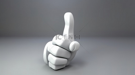 转动的磁盘背景图片_3D 渲染中的卡通手稍微向右转动，并竖起大拇指