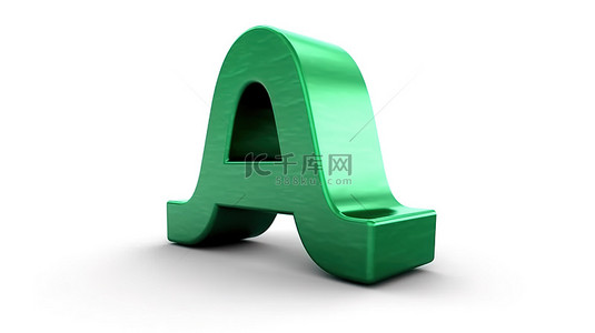 质感a4纹理背景图片_白色背景上阳极氧化绿色小写字母“a”的哑光纹理 3D 渲染