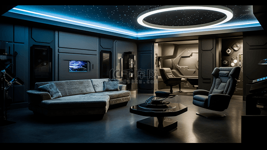 沙发茶几科幻现代风格客厅装修效果图