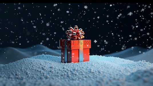 礼物盒礼盒背景图片_节日礼物盒装饰着圣诞老人帽子雪花和充足的复制空间 3D 视觉