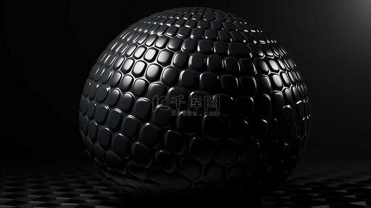 分割圓形背景图片_具有充足复制空间的黑色几何表面球体的 3D 渲染数字艺术