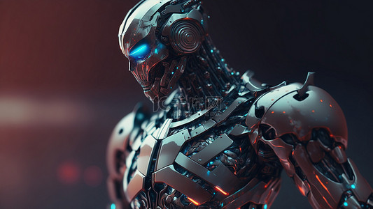 科幻机器背景图片_人工智能机器人机甲背景