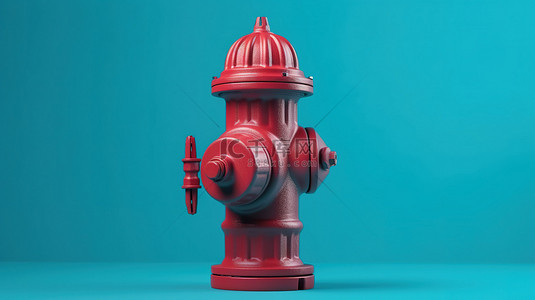 充满活力的彩色背景下的消防栓 3D 模型