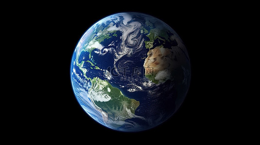 从太空看到的地球 3d 渲染