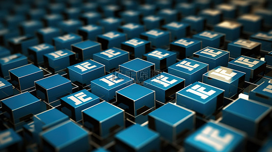 3D 等距堆叠 linkedin 徽标完美的社交网络媒体符号背景