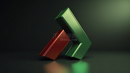 绿色箭头背景图片_市场趋势上升绿色箭头和下降红色箭头的 3D 渲染