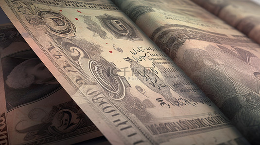 穆德背景图片_摩洛哥货币 3D 渲染历史悠久的 5 迪拉姆纸币，以穆罕默德五世为特色