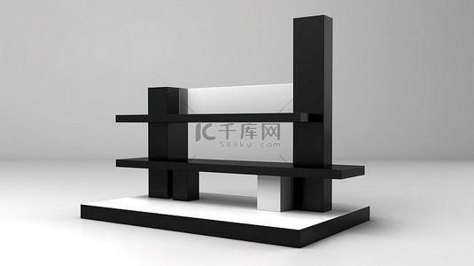 家具介绍背景图片_空置的 3d 渲染展示架