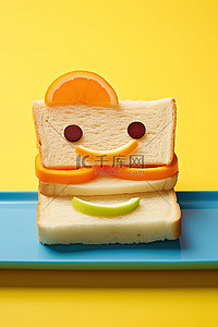 理智背景图片_一个装饰着笑脸的理智三明治