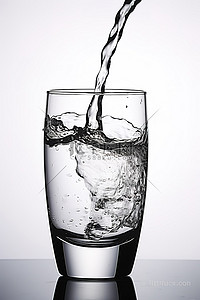 装满水的玻璃杯背景图片_一个装满水的玻璃杯被倒入其中