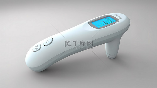 医用工具背景图片_现代电子温度计和红外数字温度计的 3D 渲染，用于白色隔离的医用耳