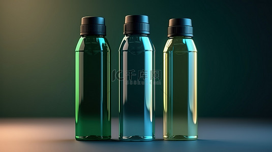 塑料瓶原型的 3D 渲染