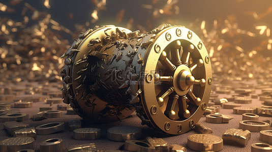 行动商務背景图片_用于加密战争中围攻和防御行动的卡尔达诺炮轮的 3D 渲染