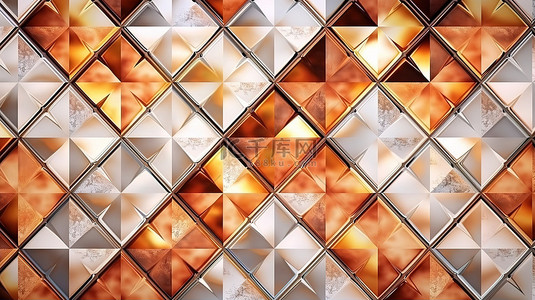钻石纹理背景图片_豪华钻石玻璃马赛克瓷砖，具有 3D 纹理背景无缝墙图案
