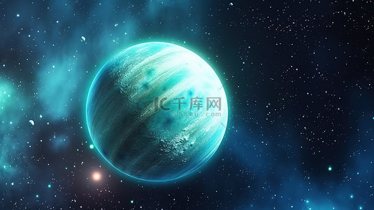 浩瀚太空背景图片_浩瀚太空中天王星的 3D 渲染