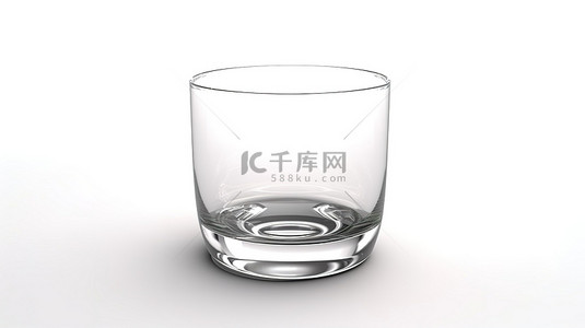 背景玻璃杯背景图片_3d 渲染的白色背景透明玻璃