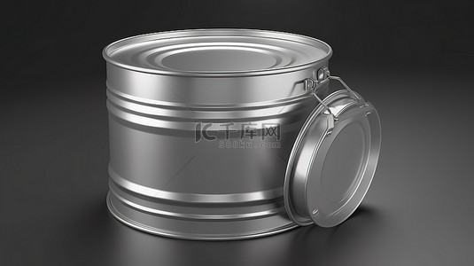 包装盒渲染背景图片_3d 插图中的金属容器