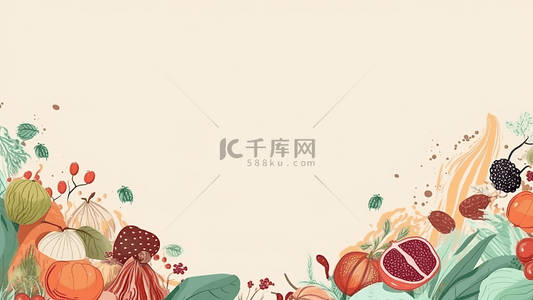 美味无法抵挡背景图片_食物卡通插画背景边框