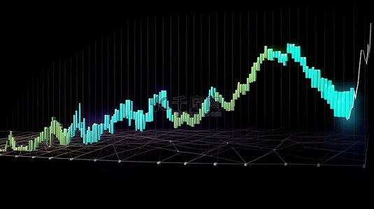 区块链背景背景图片_丹麦区块链图表 3D 渲染预测十大加密货币增长