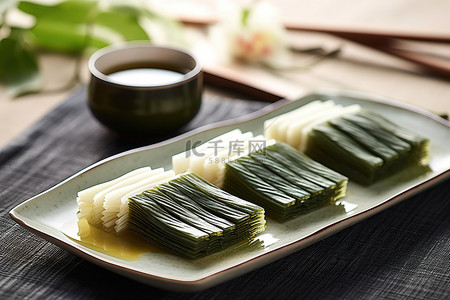 日本传统豆腐加糖绿茶