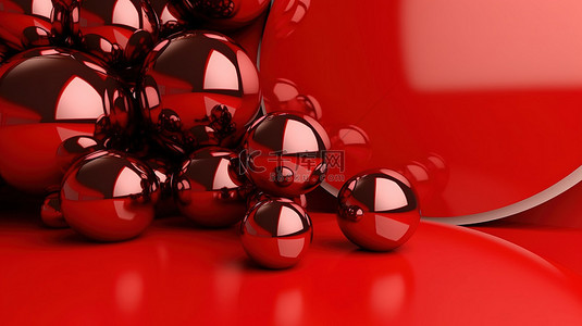 大销售背景图片_红色光泽背景框架与球体和大销售 3d 渲染的百分比