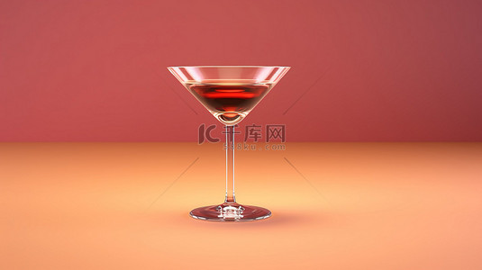 提酒背景图片_勃艮第背景侧视图 3D 渲染上的时尚鸡尾酒杯