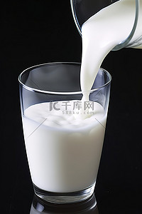 食物一杯饮料背景图片_牛奶被倒入一杯牛奶中