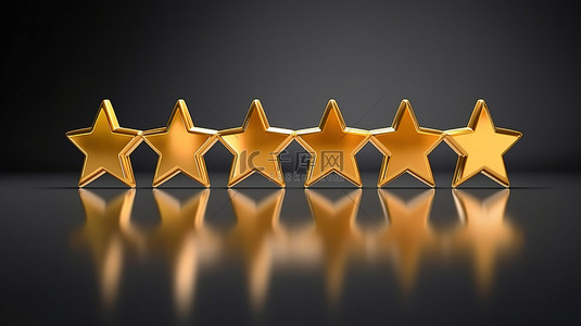 评论gif背景图片_用于评论的五星级排名或评级符号的 3D 渲染插图