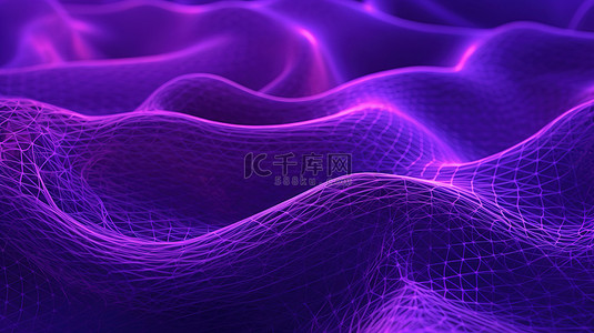 系统框背景图片_紫色抽象线框背景的 3d 渲染