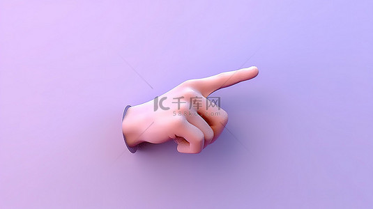3d 渲染的手指指向与隔离的柔和背景