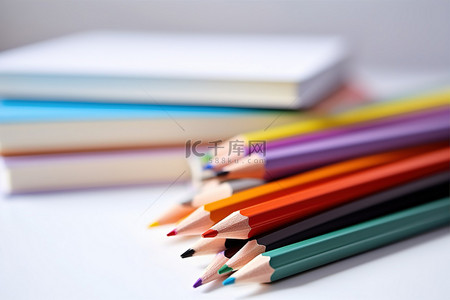 铅笔堆背景图片_笔记本里的一堆铅笔和一支铅笔