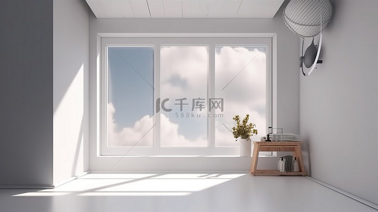 室内产品展示在工作室设置与阳光天空和阴影