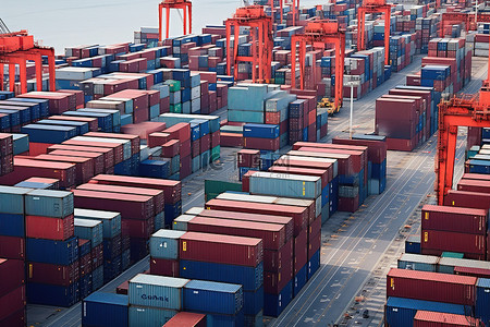 港口贸易背景图片_港口集装箱的特写视图